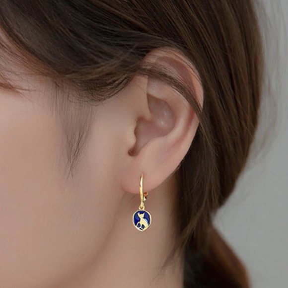 Jewelry - NEW Silver / Gold Cute Cat Ear Buckle Simple Temperament Earrings